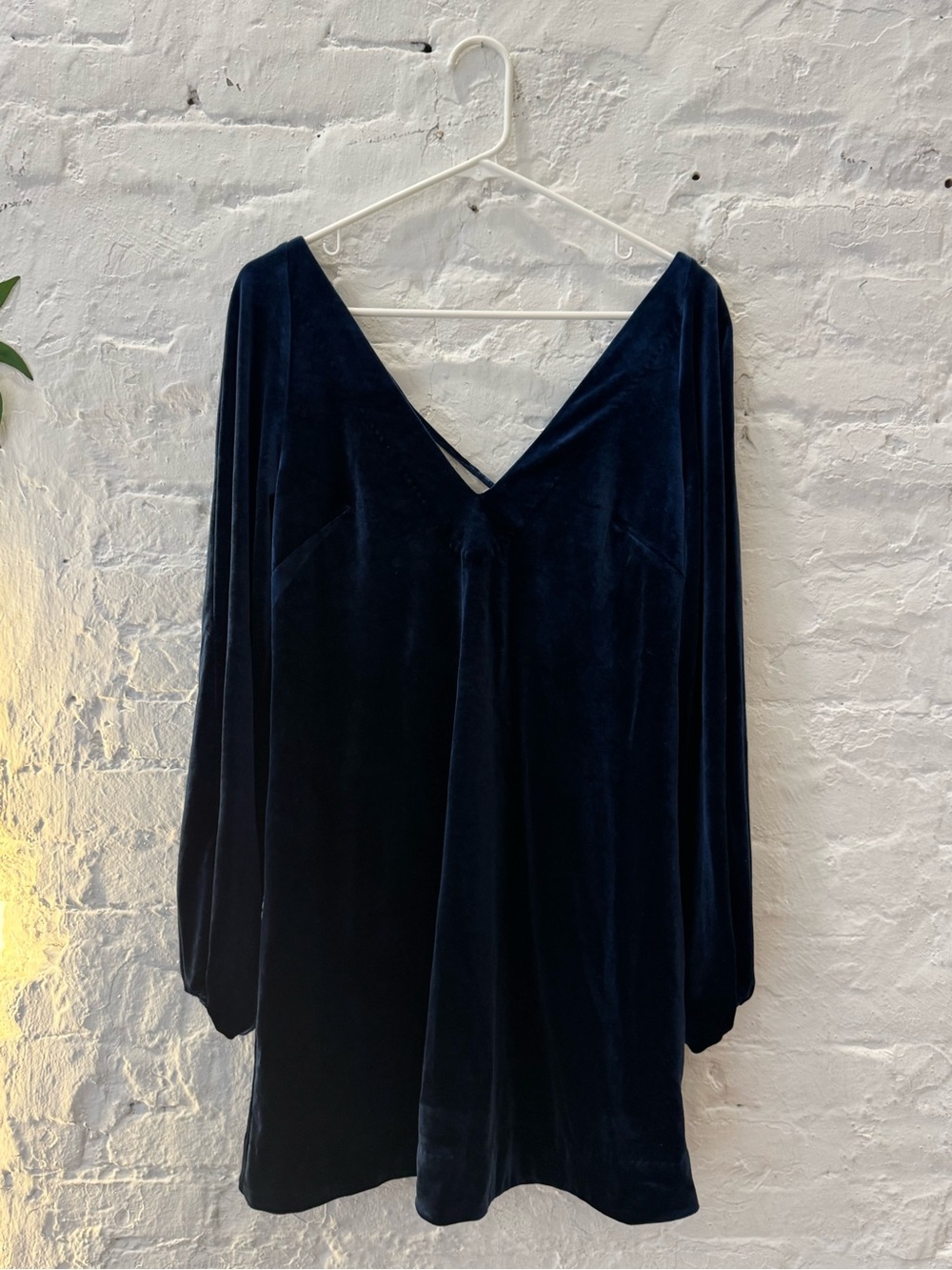 Free People Velvet Wrap Dress in Deep Blue-Black